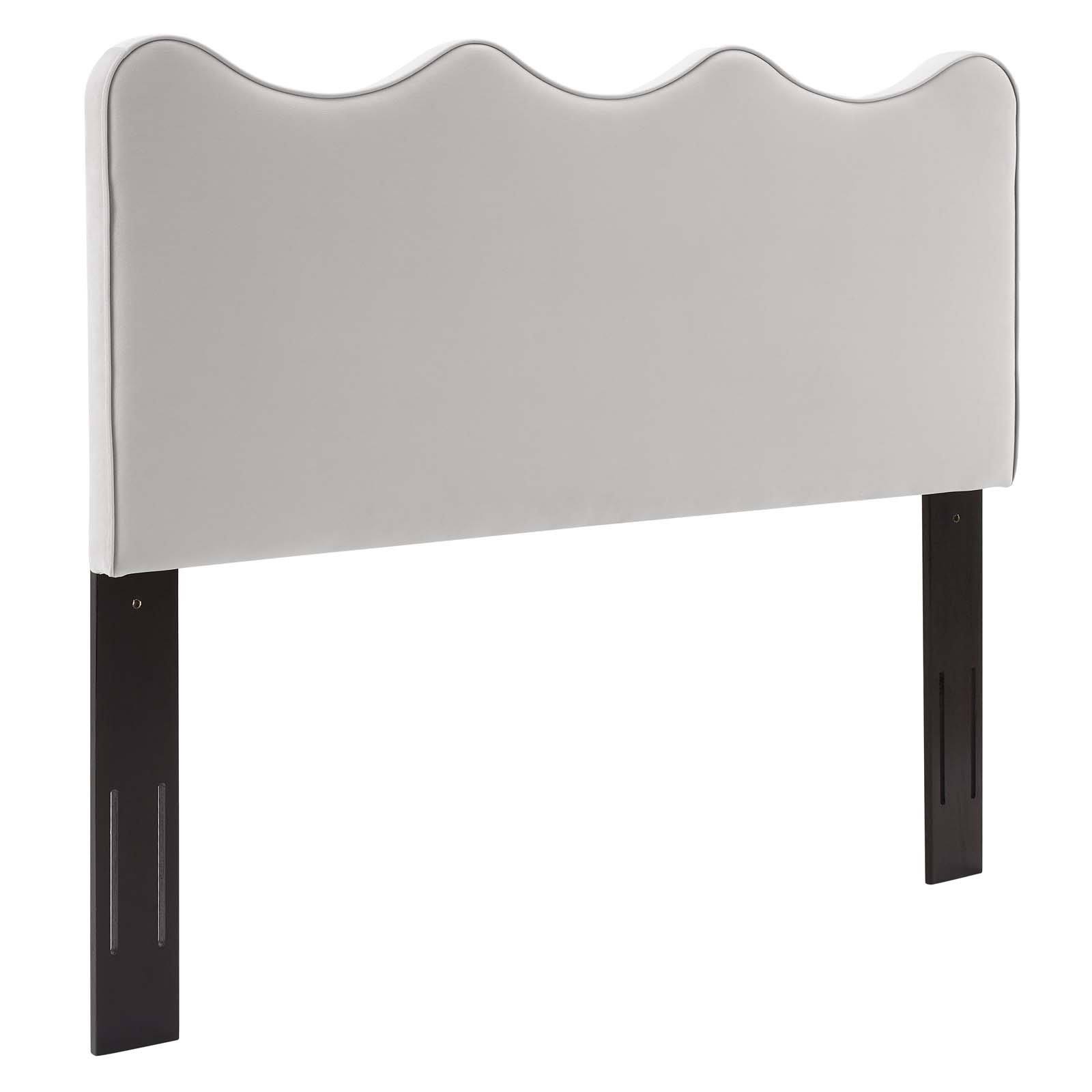 Athena Performance Velvet Headboard King/California King / Light Gray
