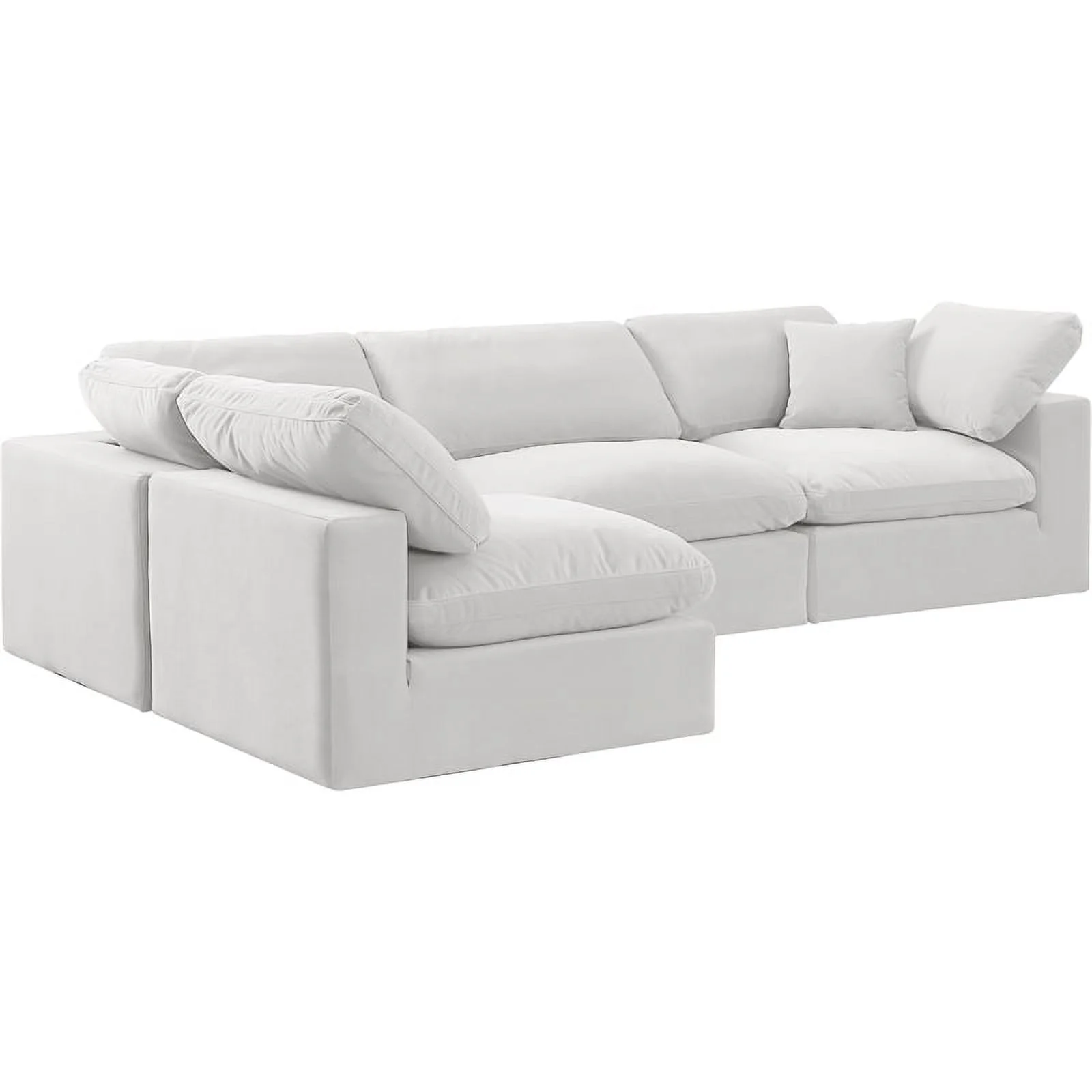 Meridian Furniture Comfy Cream Velvet Modular Sectional