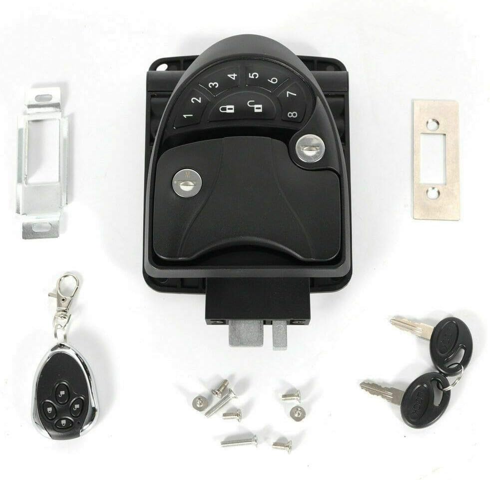Metal Electronic Lock, RV Keyless Entry Door Lock Latch Handle Kits Knob Deadbolt Camper Trailer