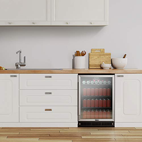 Galanz Beverage Refrigerator and Cooler - 130 Can Mini Fridge with Glass Door for Soda, Beer, or Wine - Small Drink Refrigerator for Office or Bar