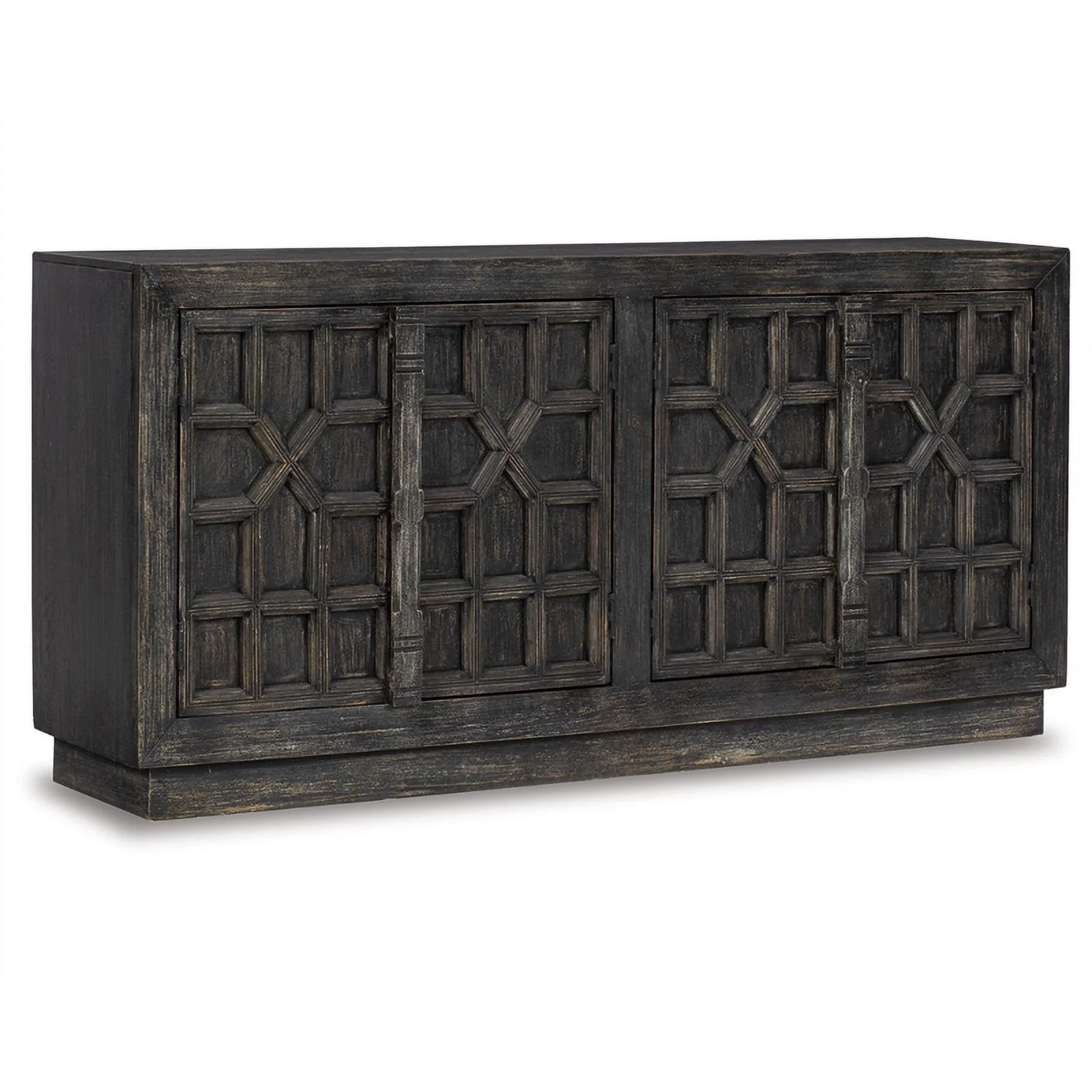 Ashley Furniture Roseworth Wood Accent Cabinet in Distressed Black