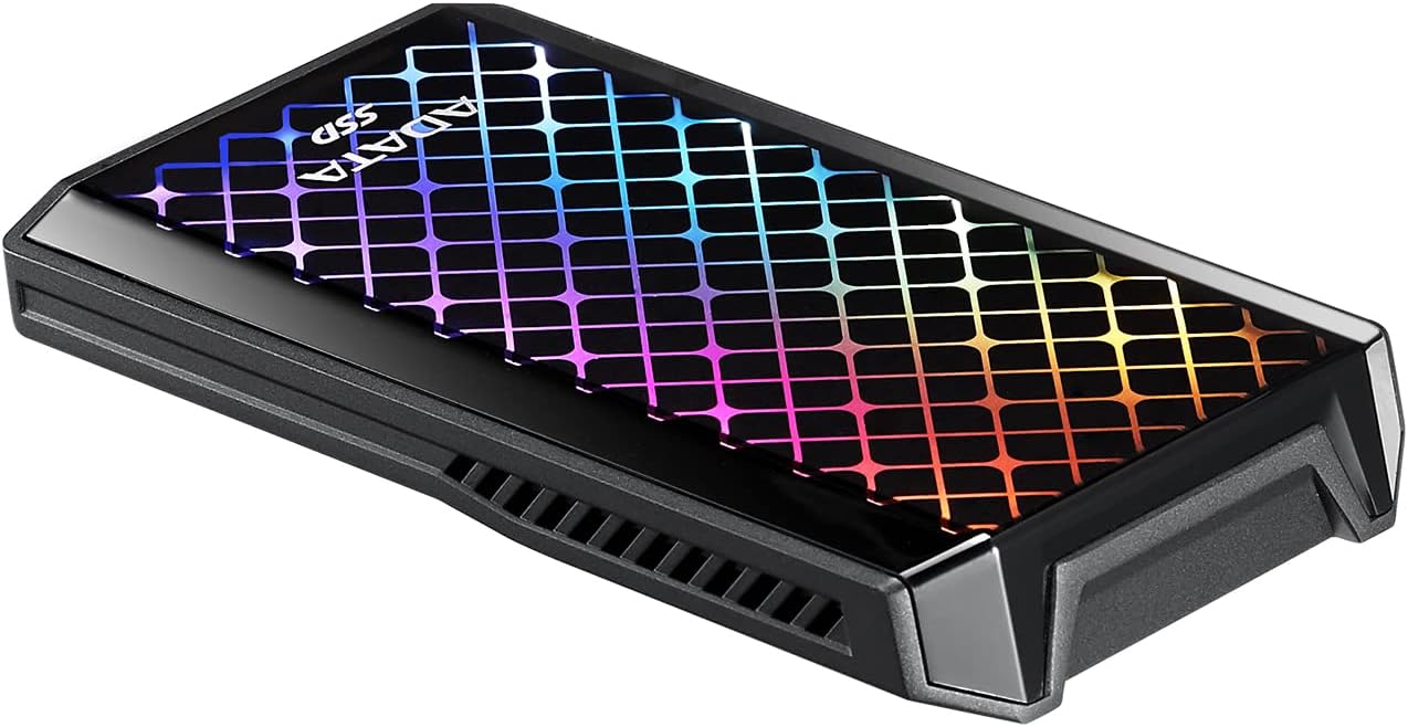 ADATA RGB SE900 1TB USB3.2 Gen2x2 Type-C Super Fast Transfer up to 2000MB/s Gaming and Personal External SSD (ASE900G-1TU32G2-CBK)