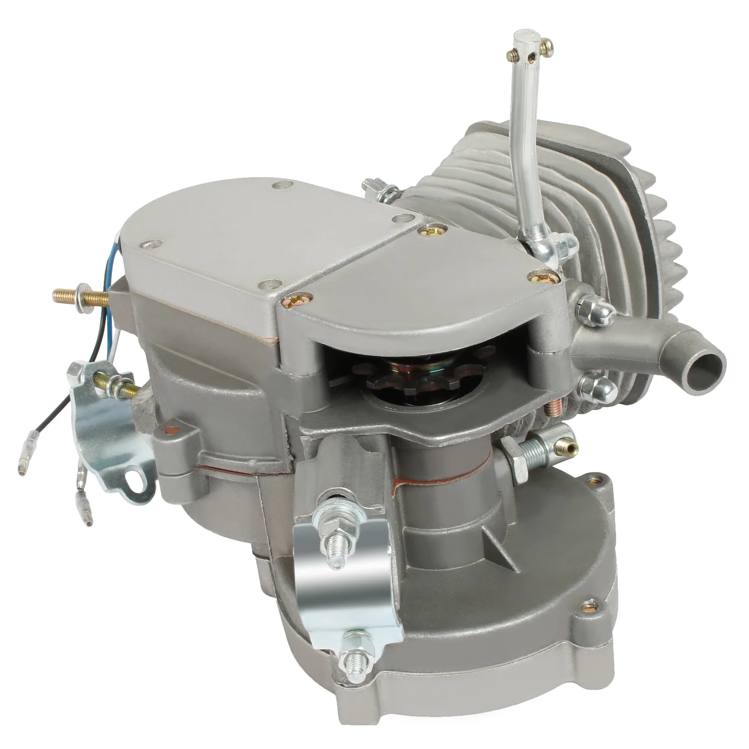 SalonMore 2 Stroke Motorized Bike Kit, 50cc Super Fuel-efficient Bike Engine kit, Silver