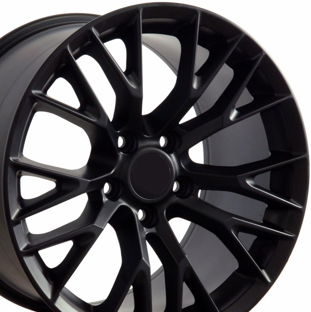 Partsynergy Replacement For 19" Rim fits 2005-2013 Chevrolet Corvette C7 Z06 Style Satin Black 19x10 Aluminum Wheel
