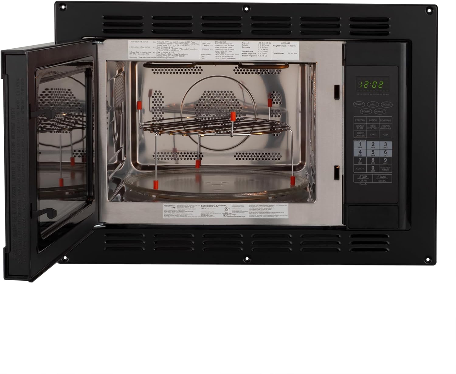 RecPro RV Convection Microwave Black 1.1 Cu. ft | 120V | Microwave | Appliances | Direct Replacement for High Pointe and Greystone