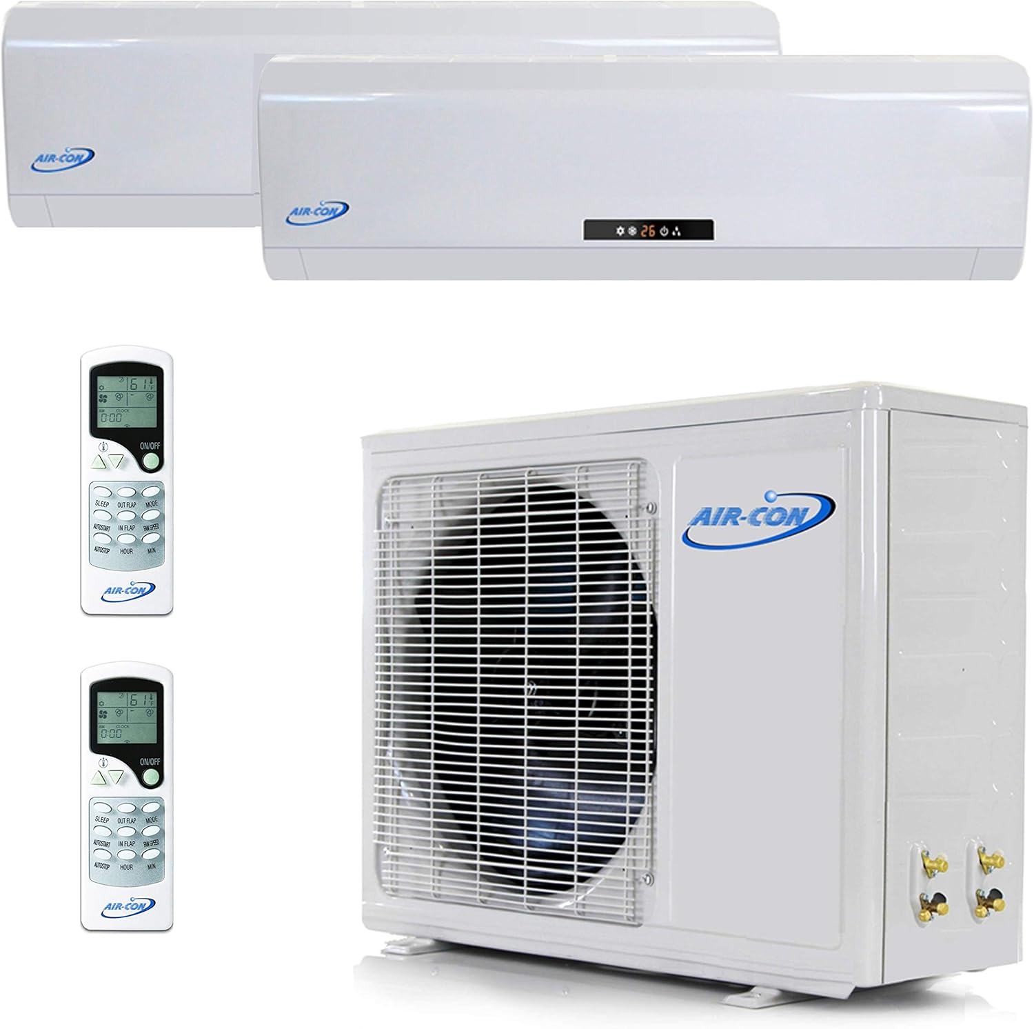 2 Zone Mini Split - 18000 + 18000 Ductless Air Conditioner - Pre-Charged Dual Zone Mini Split - Premium Quality - USA Parts & Awesome Support