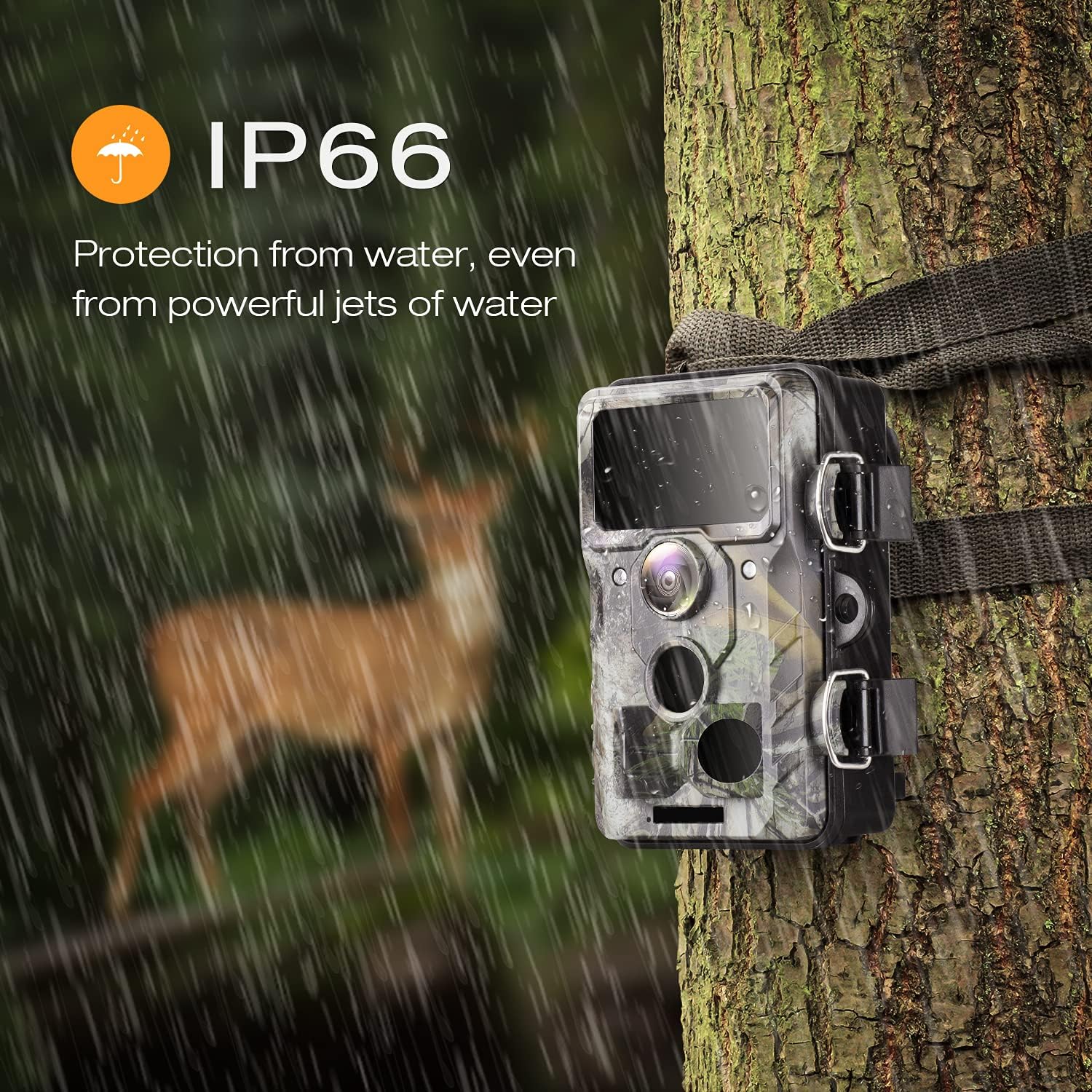 WiFi Trail Camera 20MP 1296P - Bluetooth Hunting Game Camera with Night Vision Motion Activated Waterproof IP66 for Outdoor Wildlife Scouting Animal Game Camera