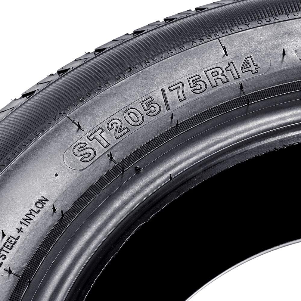 Set of 4 Radial Trailer Tires ST205/75R14 Load Range D 2057514 8PR Speed Rating M 205-75R-14 Trailer Tires