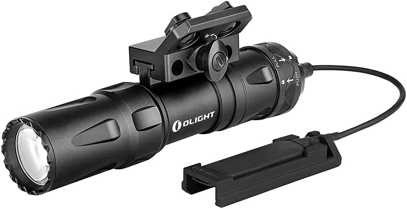 OLIGHT Odin Mini 1250 Lumens Ultra Compact Rechargeable Mlok Mount Tactical Flashlight, Removable Slide Rail Mount and Remote Switch, 240 Meters Beam Distance, Mlok Included, Black