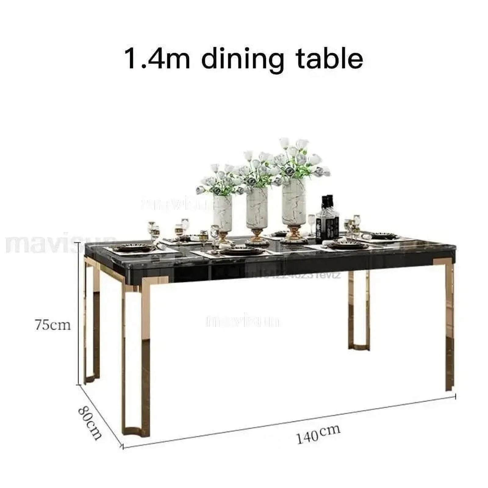 Luxury Rectangular Table Dinning Office Gaming Dining Table Chairs Living Room Stainless Steel Sillas De Comedor Furniture GM