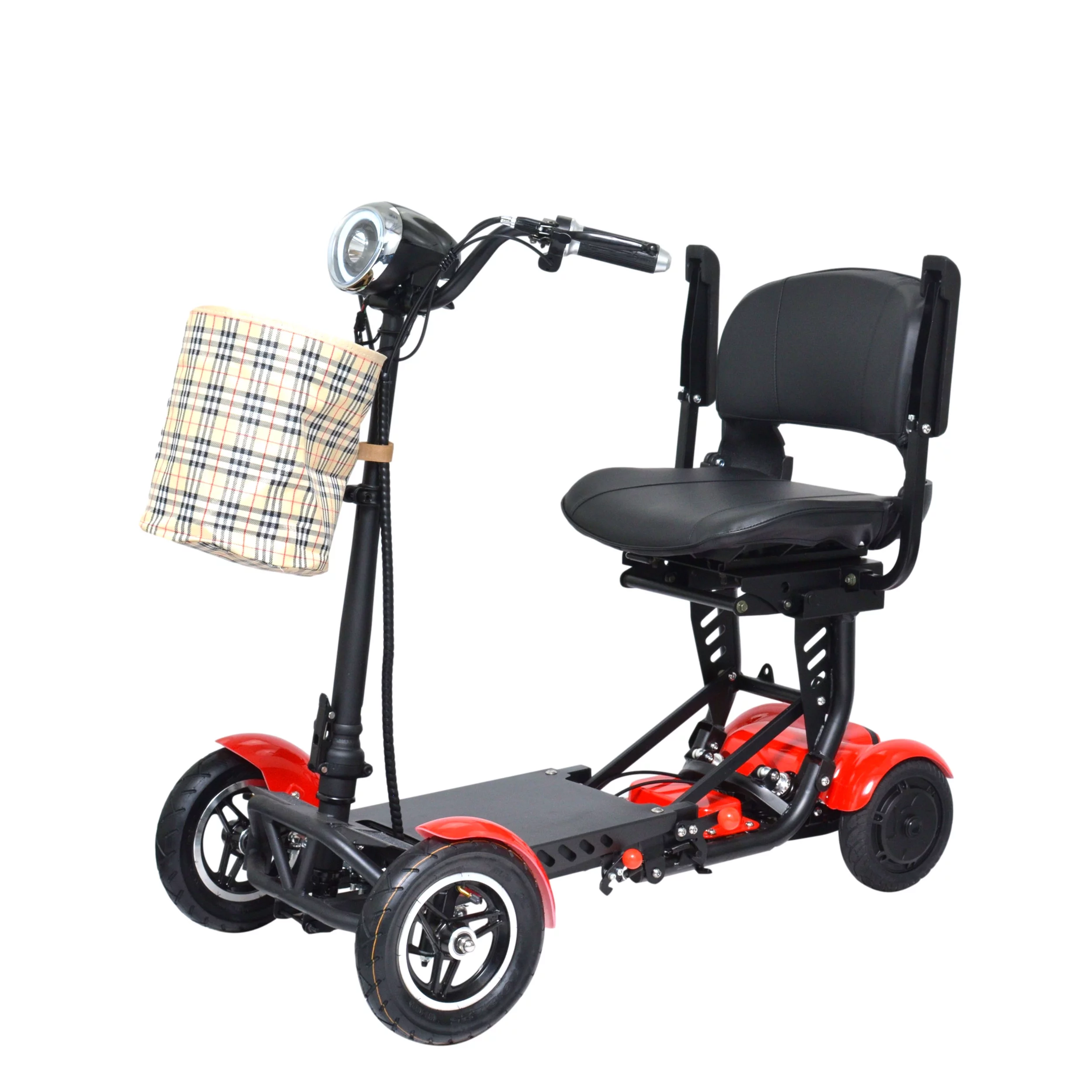 Bangeran Electric Mobility Scooter, 4 Wheel Foldable Portable, Up to 12 Miles - Blue