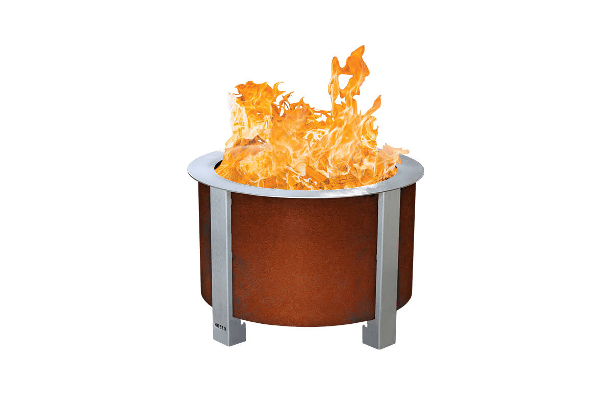 Breeo x Series 19 Smokeless Fire Pit | Stainless Steel | with SearPlate Rim | American Made