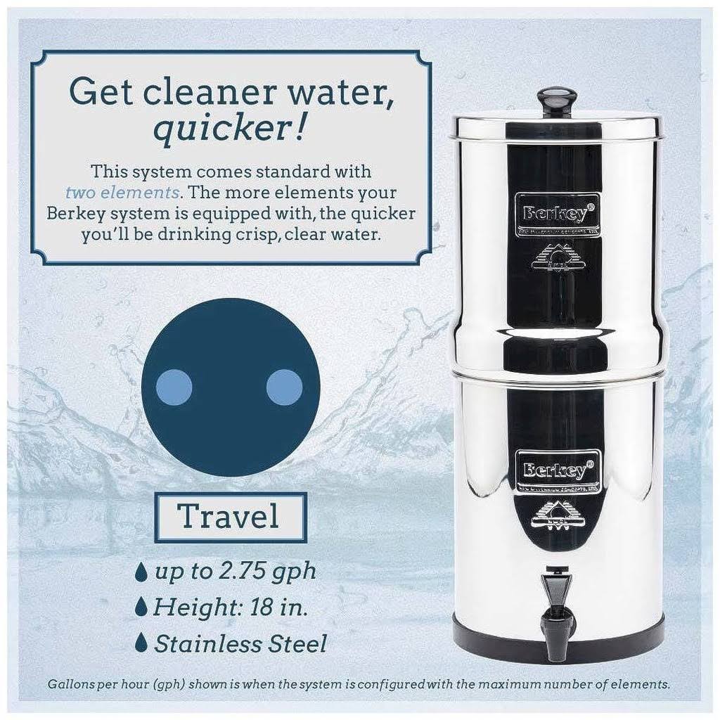 Berkey Travel Water Filter with 2 Black Berkey Filters