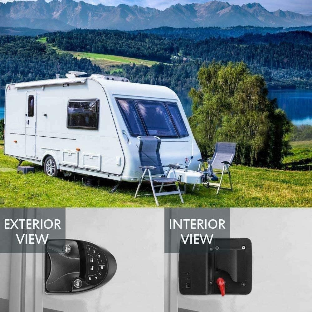 Caravan Lock/Camper Trailer,RV Keyless Entry Door Lock Latch Handle Knob Deadbolt for Trailer Caravan Camper