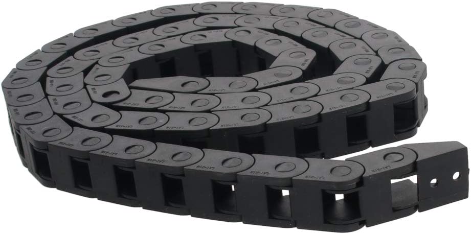 Fielect Drag Chain Cable Carrier Open Type with End Connectors R100 35X100mm 1 Meter Plastic for Electrical CNC Router Machines Black 1Pcs