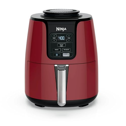 Ninja - AF100 Air Fryer Ceramic-Coated Nonstick Basket, Dehydrate & Reheats, for Quick, Easy Meals, 4 Quart Capacity, & High Gloss Finish