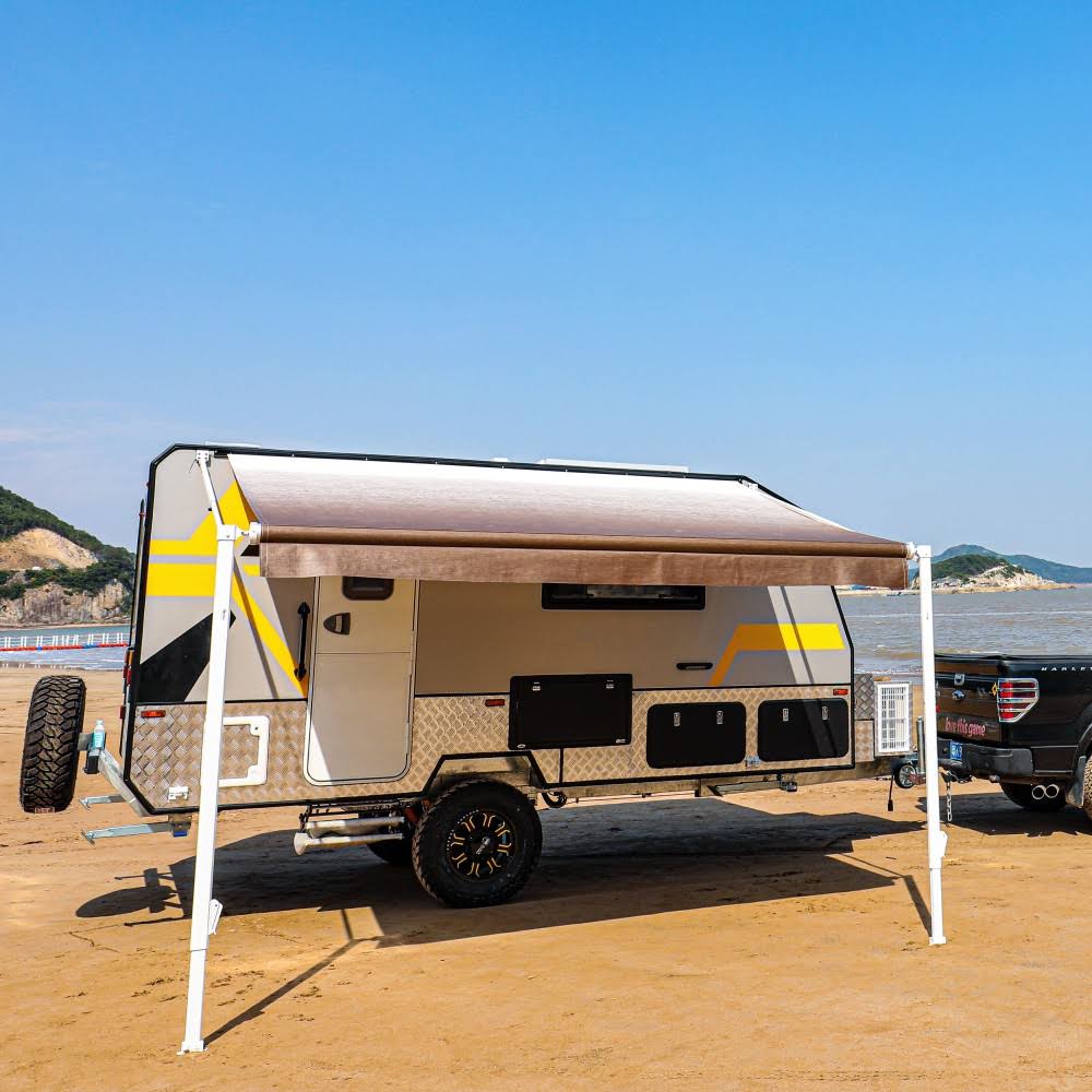 Aleko 12&x8& Retractable RV/Patio Awning, Brown Fade Color