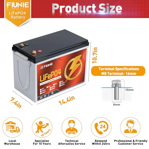 12V 100Ah lithium battery with Bluetooth for trolling motor, RV, Comping, Marine, Solar, Off-Grid, Lifepo4 Battery Deep Cycles Rechargeable Low Temp Protection, Smart BMS, 10-Year Lifespan