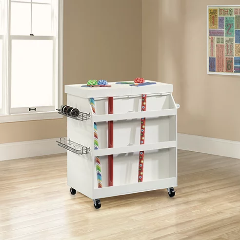 Sauder Select Craft Storage Cart, White