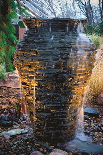 Aquascape Stacked Slate Urn Water Fountain Kit for Landscape and Garden, Medium | 58090