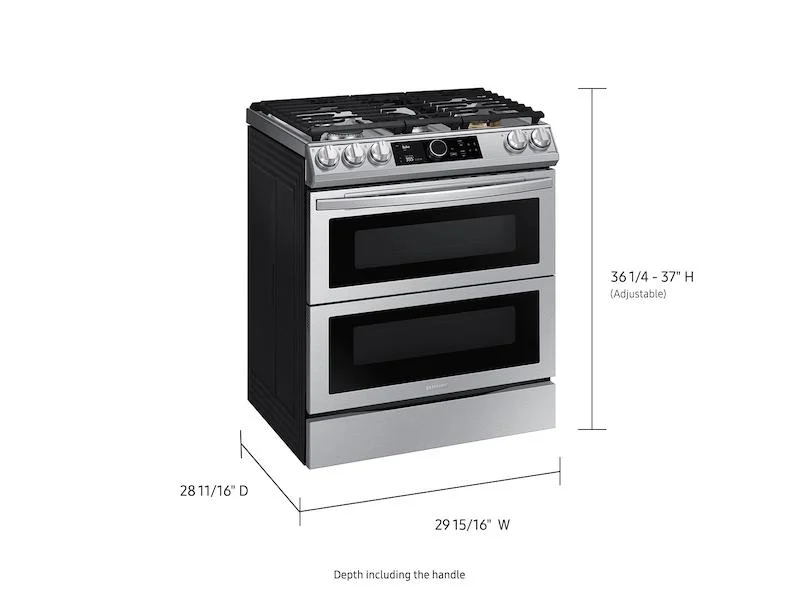 Samsung Ny63t8751s 30" Wide 6.3 Cu. Ft. Slide-In Dual Fuel Range - Stainless Steel
