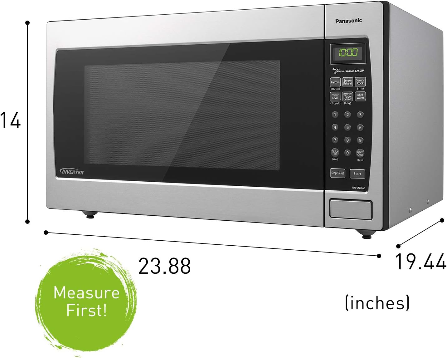 Panasonic Microwave Oven NN-SN966S Stainless Steel Countertop/Built-In & Chef Craft Classic Microwave Cover, 10 inches in diameter, Clear