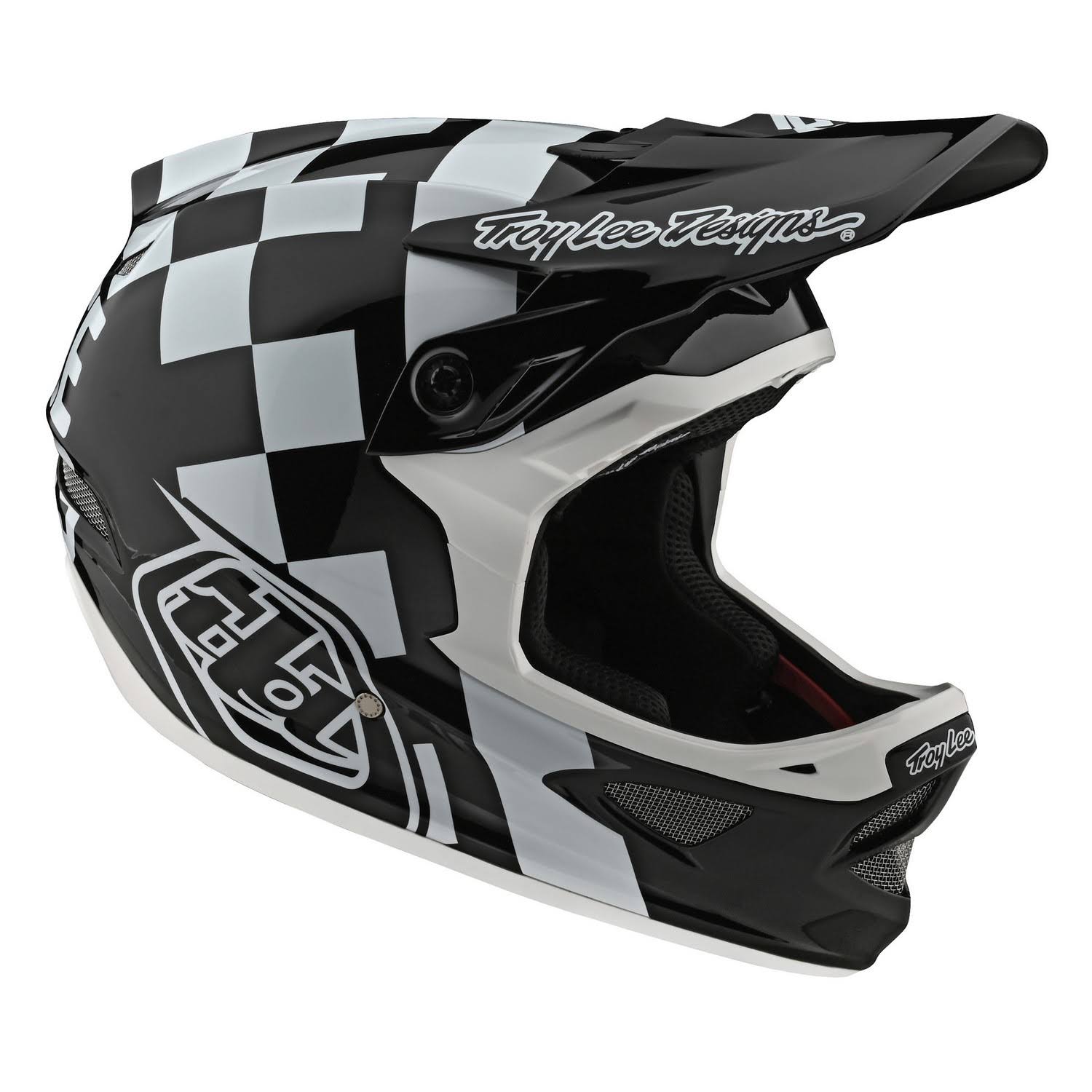 Troy Lee Designs D3 Fiberlite Raceshop Helmet - XL - White-Black