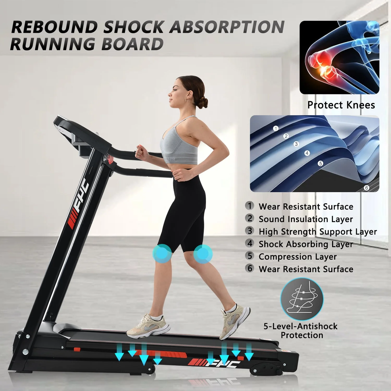 Holiday Clearance 3.5HP Folding Incline Treadmill with 330 LB Capacity 15 Preset Programs MP3 Electric Walking Treadmill Machine For Home