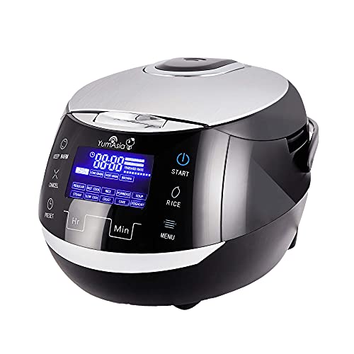 Yum Asia Sakura Rice Cooker with Ceramic Bowl and Advanced Fuzzy Logic (8 Cup, 1.5 Litre) 6 Rice Cook Functions, 6 Multicook Functions, Motouch LED Display, 120V Power