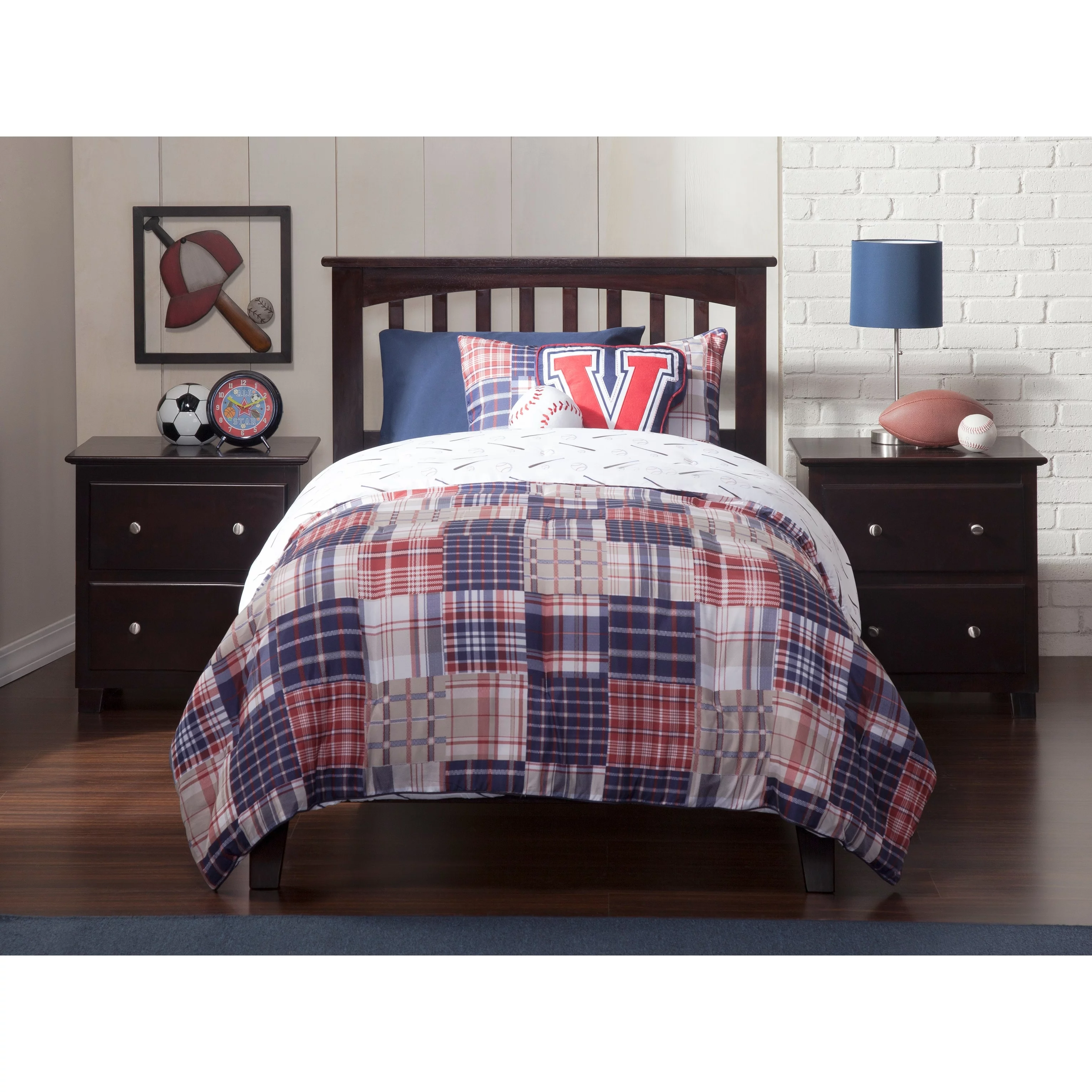 AFI Mission Twin XL Platform Bed with USB Charging Station in Espresso