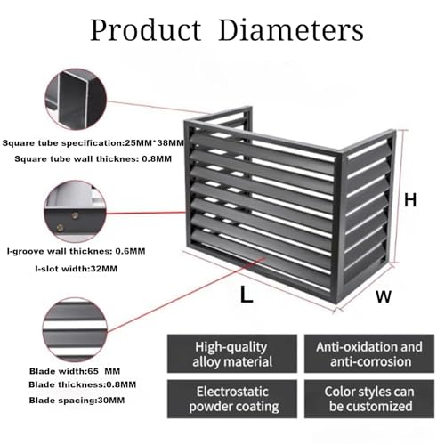 Air Conditioner Covers Aluminum Mini split cover Decorative AC Unit Cover Outdoor Air Conditioner Privacy Fence for All Weather