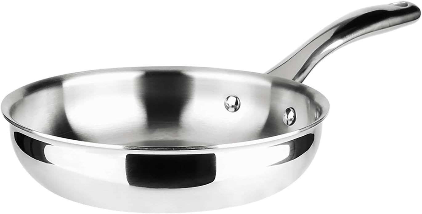 Duxtop Portable Induction Cooktop, Silver 9600LS/BT-200DZ & Duxtop Whole-Clad Tri-Ply Stainless Steel Stir-Fry Pan Kitchen Induction Cookware 8 Inches