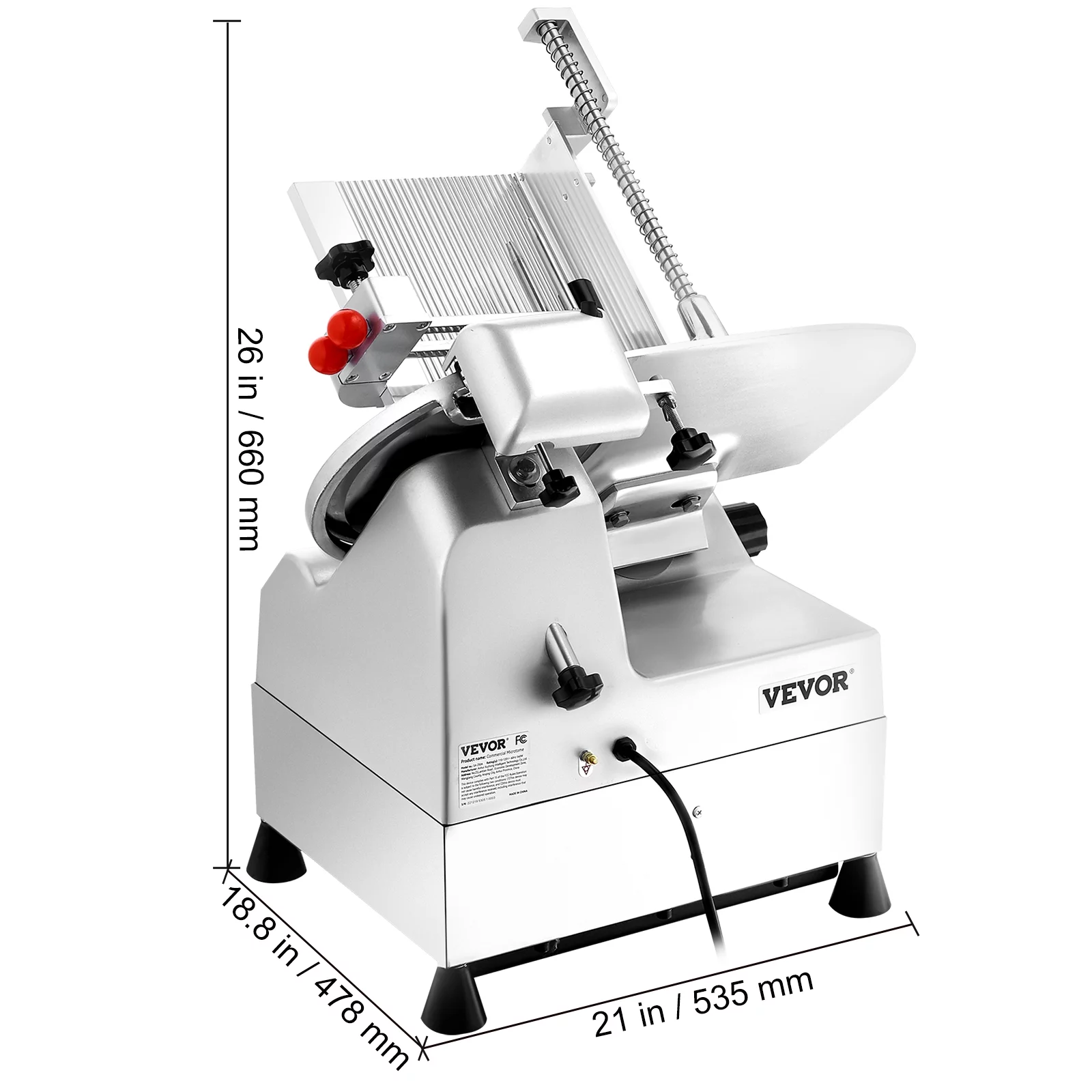 BENTISM Automatic Meat Slicer, 540W Deli Slicer with Two 10" Stainless Steel Removable Blade, 0-15mm Adjustable Thickness