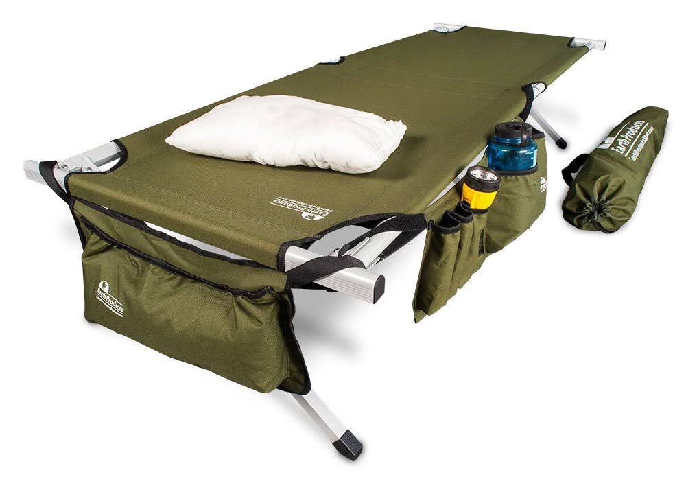 Earth Ultimate Extra-Strong Military Style Camping Cot, 5-year Warranty, w/Free Side