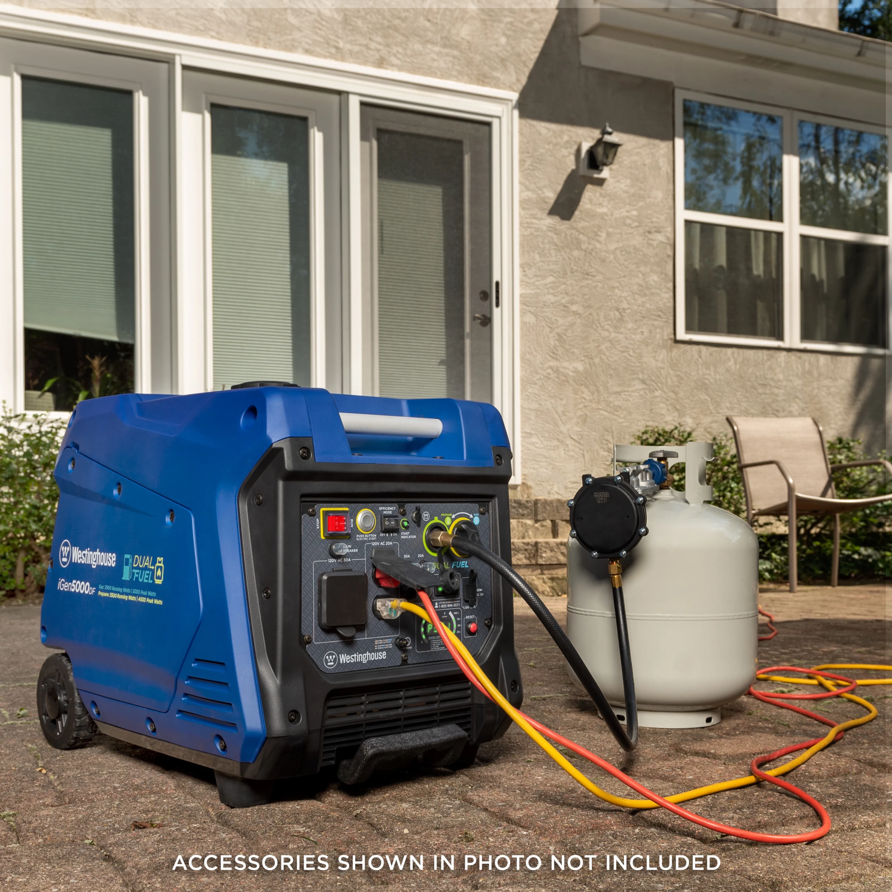 Westinghouse 5000 Peak Watt Electric Start Dual Fuel Portable Inverter Generator with RV Outlet