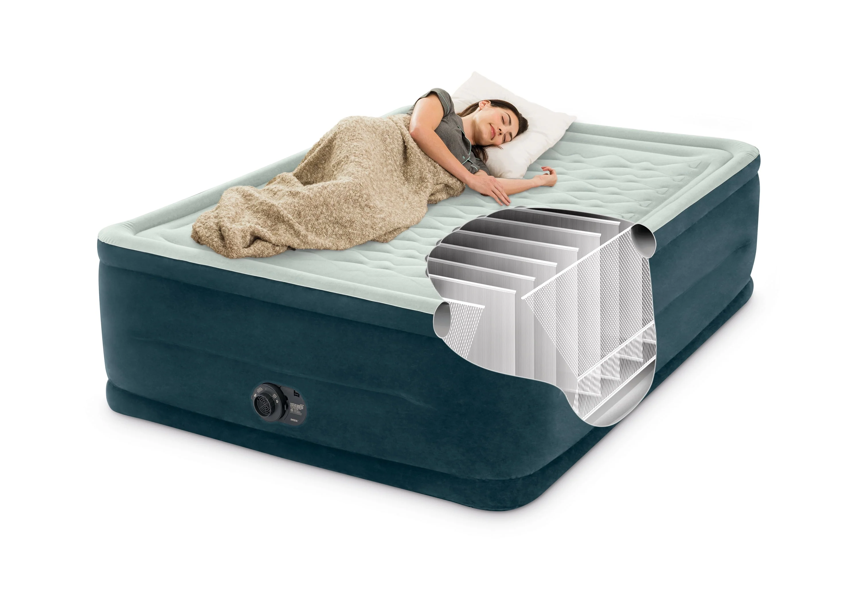Intex 24 Dream Lux Pillow Top Dura-Beam Airbed Mattress with Internal Pump - Full