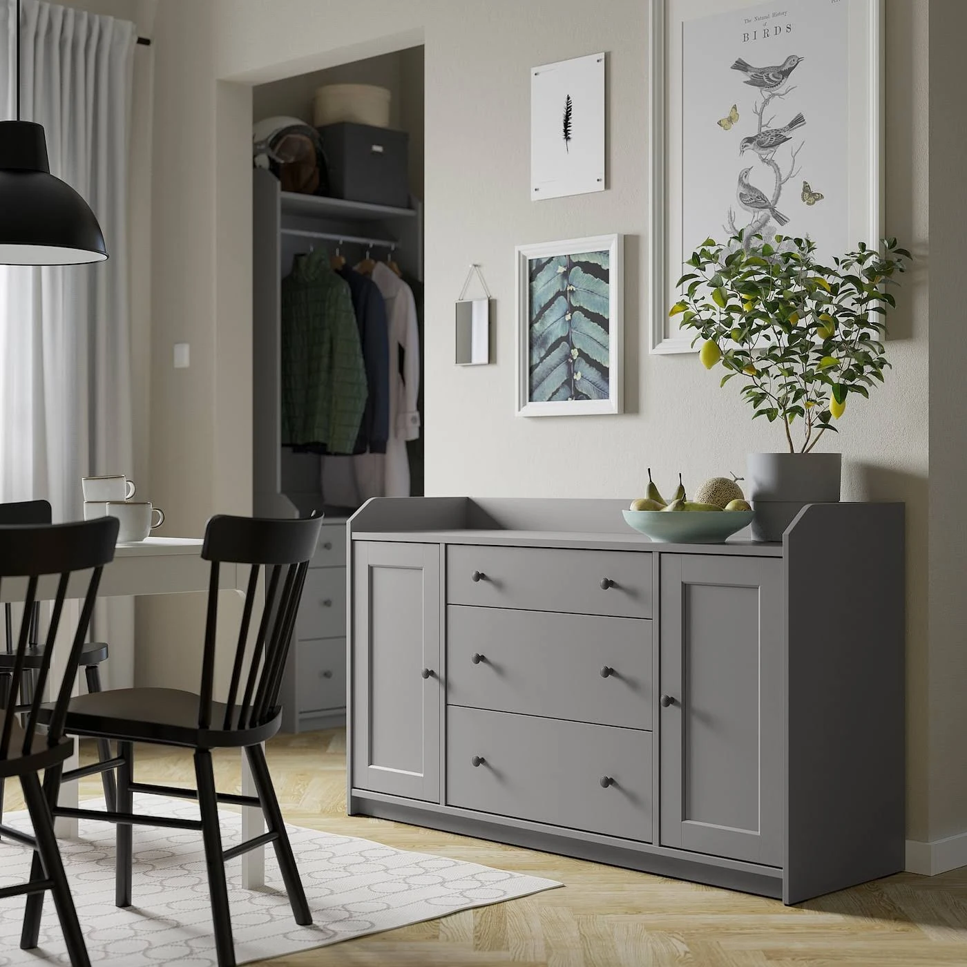 IKEA - HAUGA Sideboard, Gray, 55 1/8x33 1/8