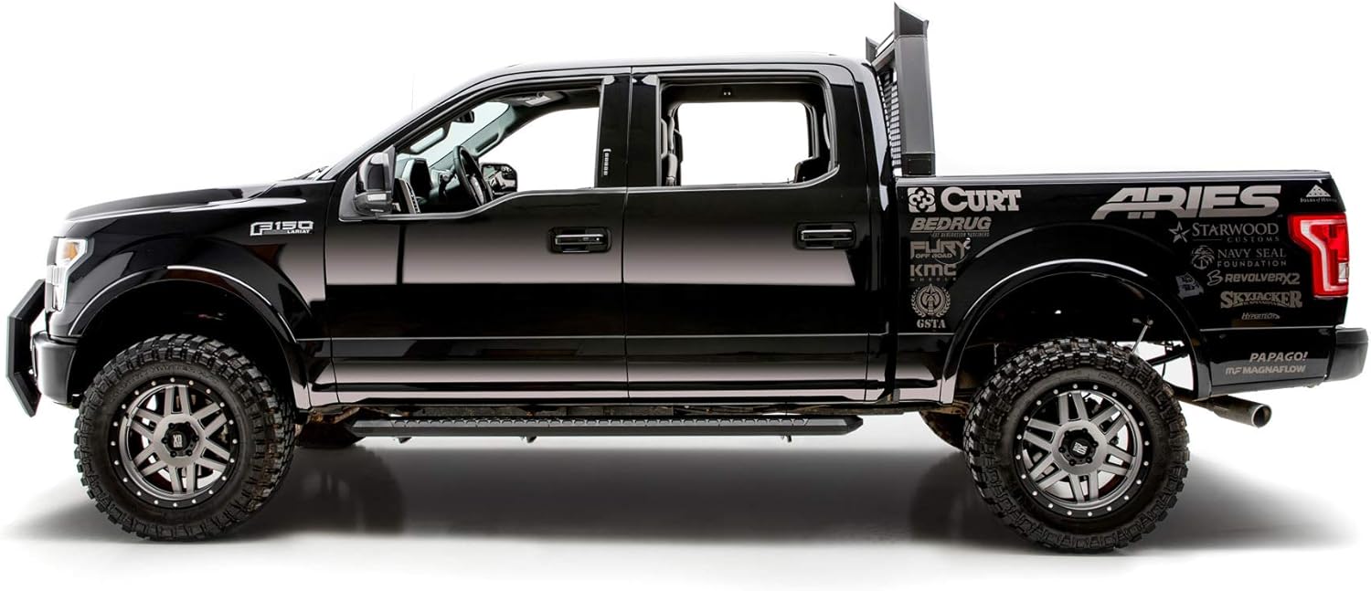 ARIES 1110102 AdvantEDGE Black Aluminum Truck Headache Rack Cab Protector, Select Ford F-150
