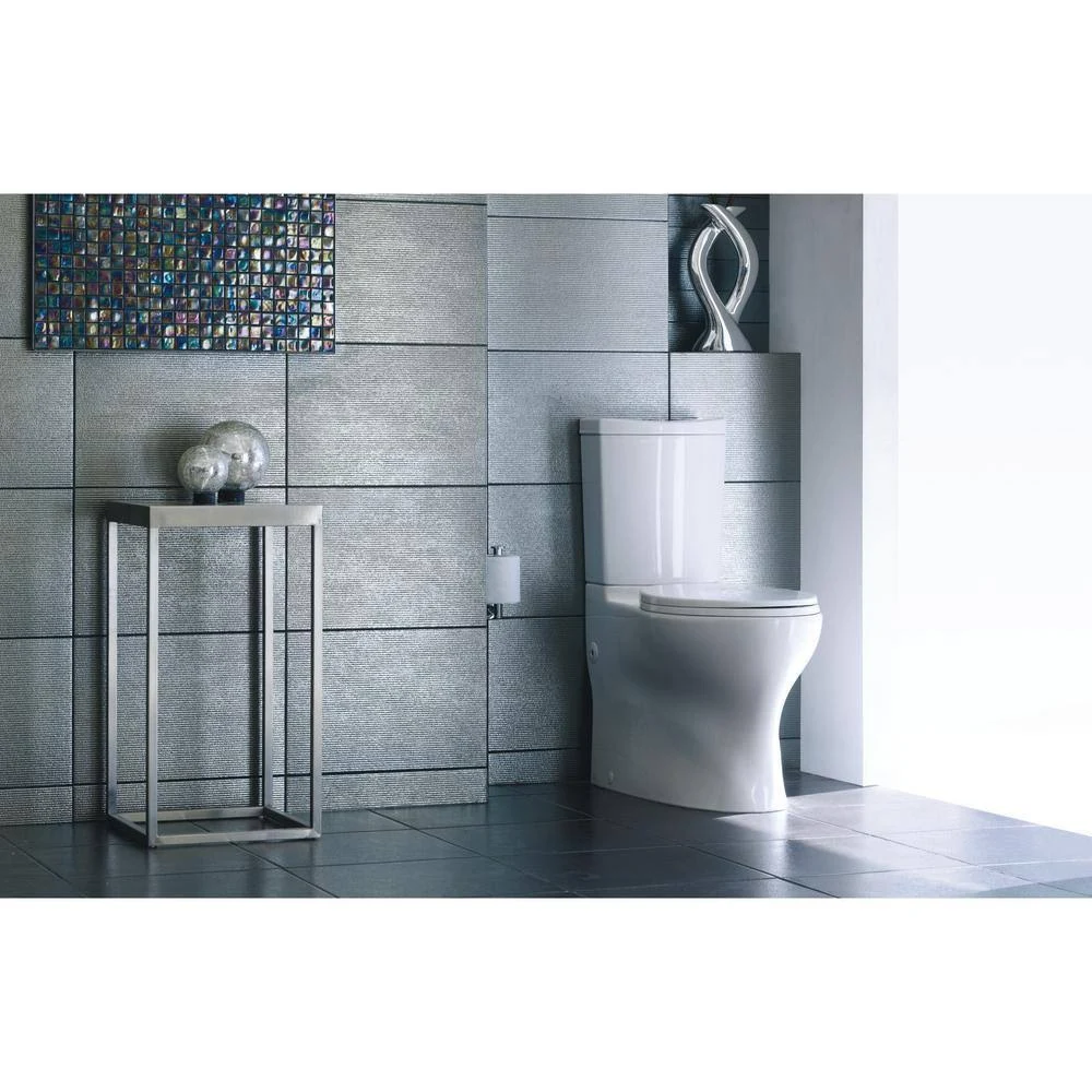 Persuade Curv 2-Piece 1.6/1.0 GPF Dual Flush Elongated Toilet in White, Seat Inc