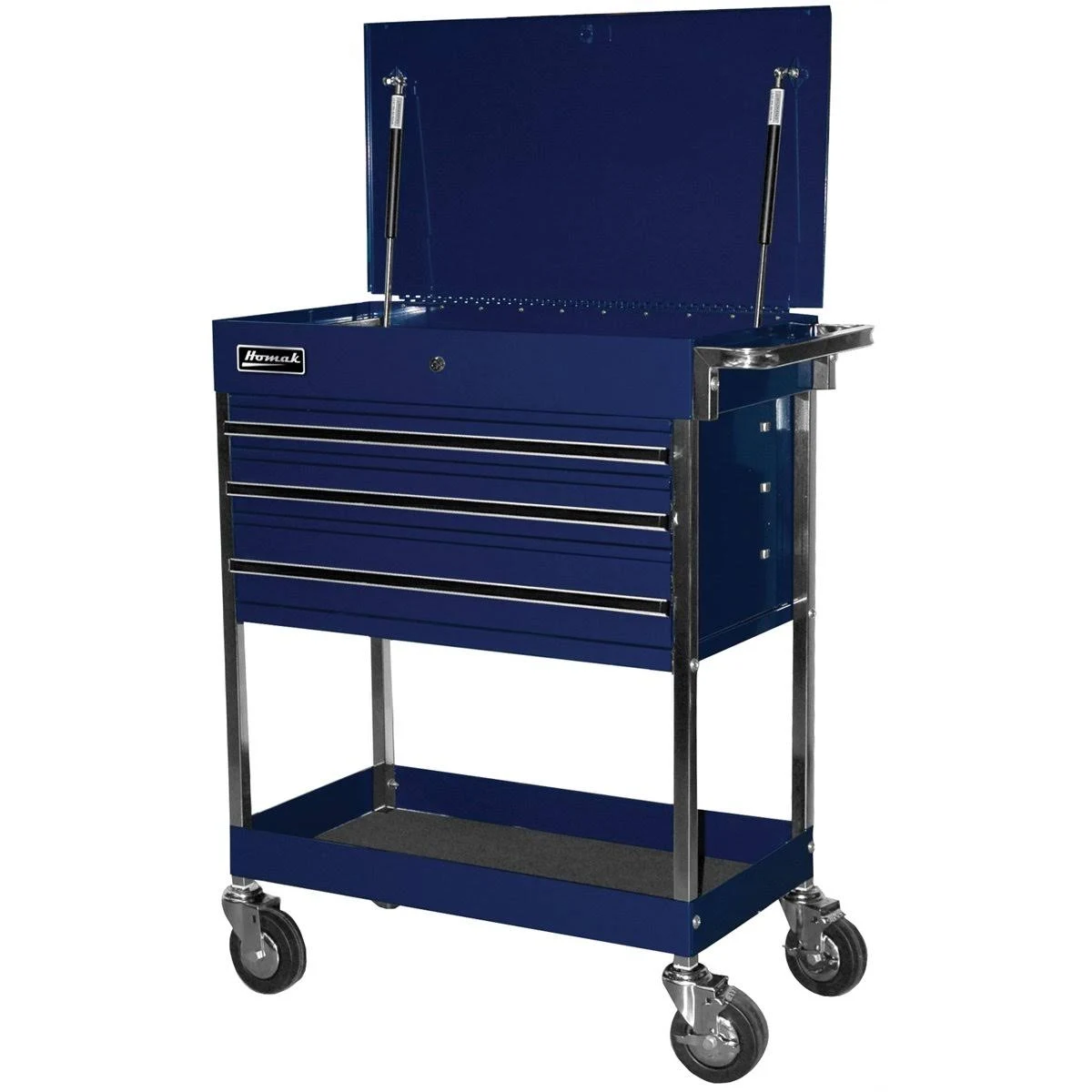 Homak BL05500200 34 in. Professional 3-Drawer Service Cart - Blue