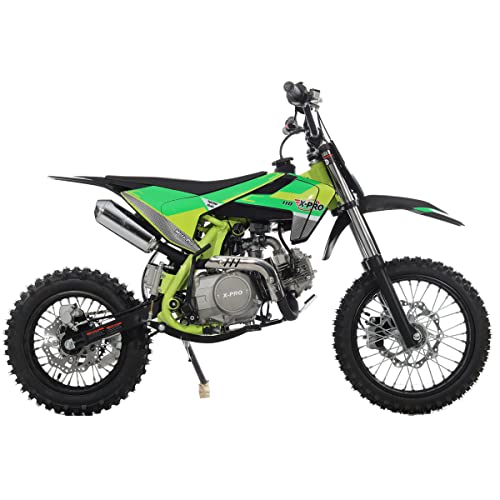 X-PRO 110cc Dirt Bike with Semi-Automatic Transmission, Kick Start, Big 14"/12" Tires! (Orange)