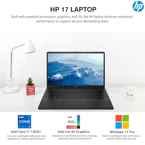 HP Newest 17 Laptop Computer, 17.3'' FHD Laptop PC, Intel Core i7(10 cores), Black