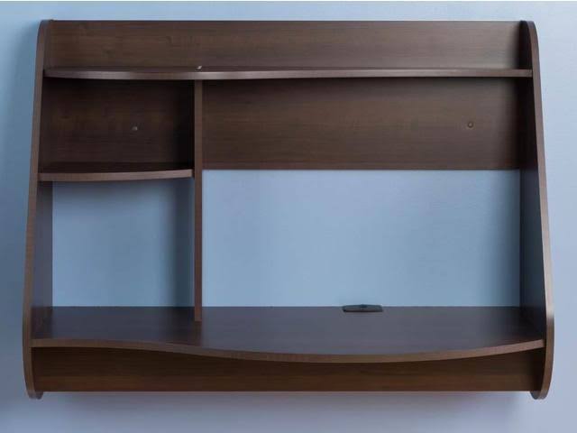 Prepac Kurv Floating Desk, Brown