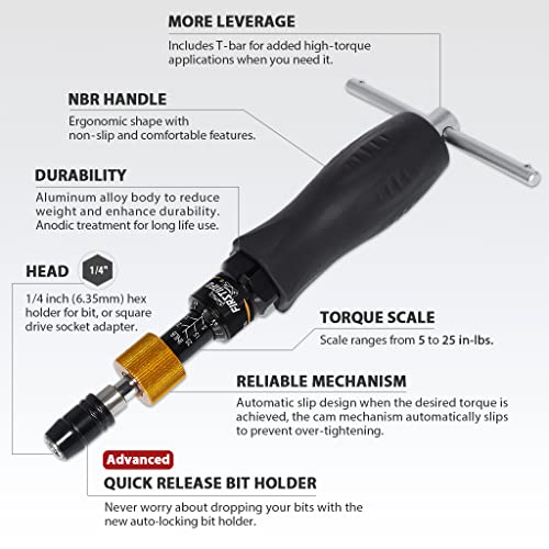 FIRSTINFO Precision Certified Torque Limiting Screwdriver, 1/4 Inch Hex Bit Holder