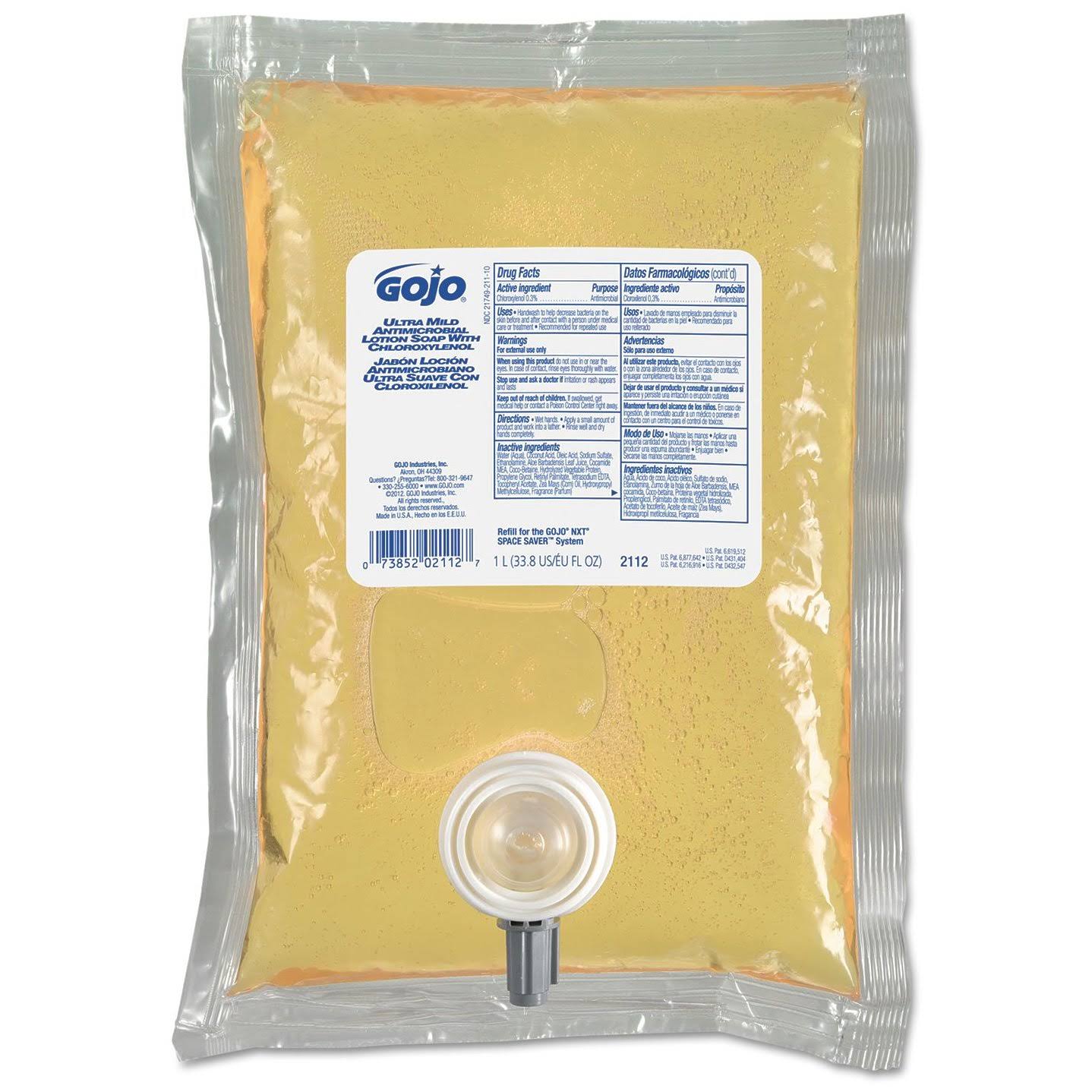 Gojo GOJ2112 Antimicrobial Soap w/Chloroxylenol Floral Balsam, 1000 mL - 8 pack