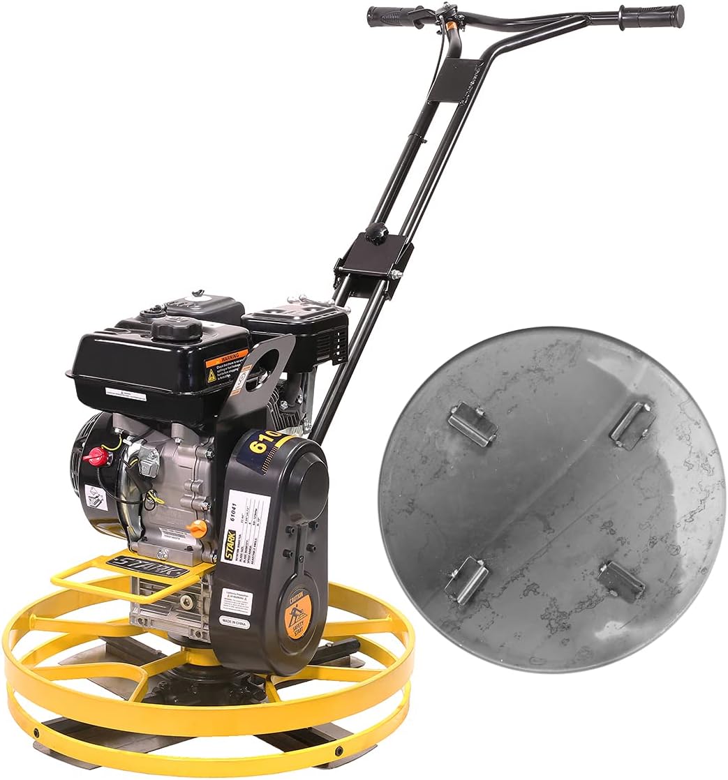 Stark 6.5HP Walk-Behind Power Trowel 196cc Gas Engine G200FA Concrete Cement Surface Smooth Gasoline Motor Float Pan and Blades Included