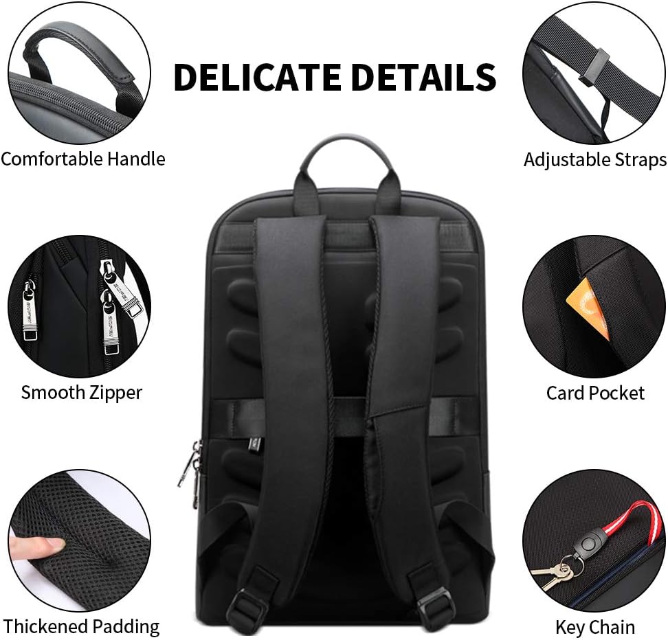 BOPAI 17 inch Super Slim Laptop Backpack Men Anti Theft Backpack Waterproof College Backpack Travel Laptop Backpack for Men Business Laptop Backpack Casual Daypack Men