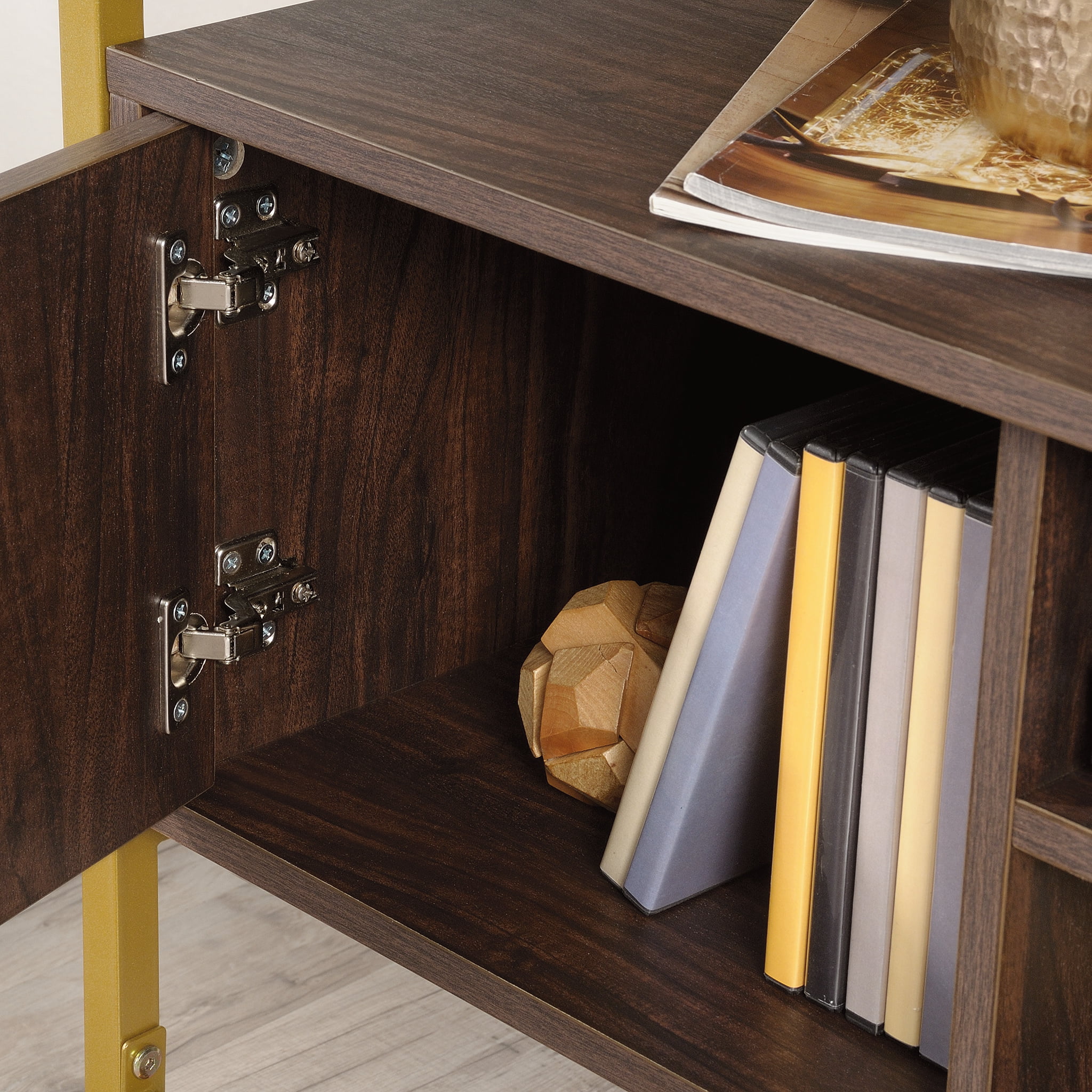 Sauder Harper Heights TV Stand For TVs up to 55", Rich Walnut Finish