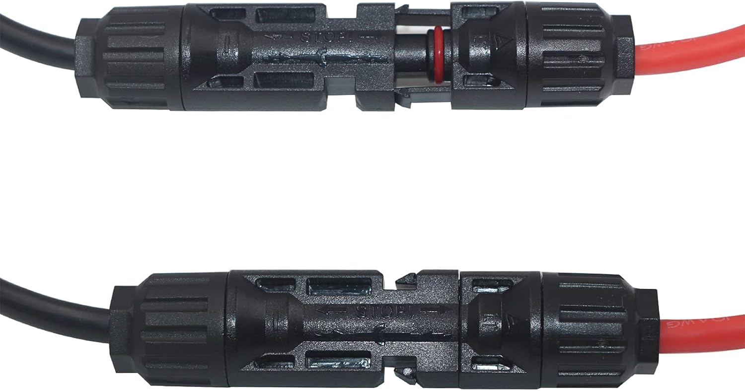 Solar Panel Connector to SAE Cable - 2Ft 10AWG PV Panel Male and Female Connectors to SAE Quick Release Plug Power Cable with SAE Polarity Reverse Adapter for Solar Battery Generator, IP67 Waterproof