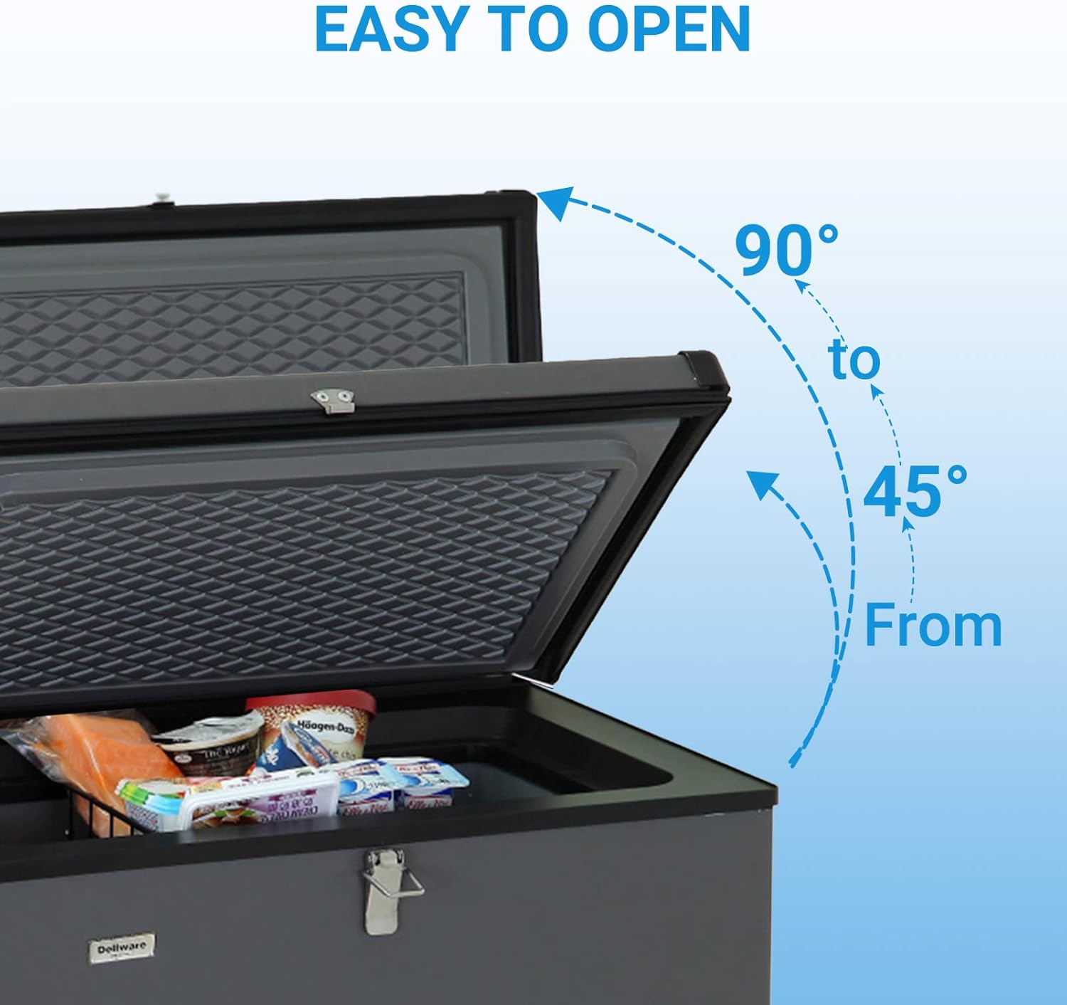 2.4 Cu.Ft Portable Propane Freezer/Fridge, 110V/12V/LPG Small Gas Chest Freezer/Refrigerator with Lock, 3 Way Deep Freezer for Camping, Pulse Ignition, RV, Truck, Outdoor, Off Grid, Black
